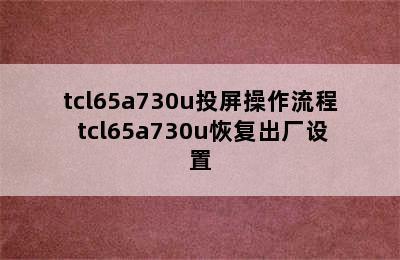 tcl65a730u投屏操作流程 tcl65a730u恢复出厂设置